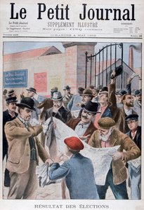 Verkiezingsuitslagen lezen in de krant, Parijs, 1902 door Unbekannt