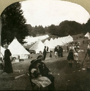 Vluchtelingenkamp op het balveld in Golden Gate Park, 1906 door Unbekannt