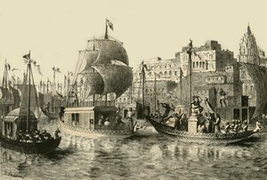 Religieus Festival in Benares, 1890 door Unbekannt