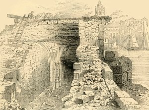 Overblijfselen van de kapel van St. Thomas, Oude London Bridge, c1872
