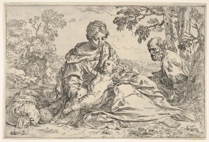 Rust tijdens de vlucht naar Egypte, Maria met het kind Jezus en Sint Jozef, ca. 1640 of later