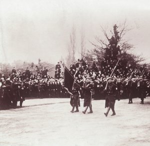 Terugkeer van de Belgen naar Luik, België, ca. 1914-1918 door Unbekannt
