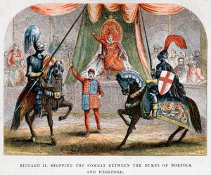Richard II stopt het gevecht tussen de Hertogen van Norfolk en Hereford