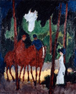 Ruiters in het Bois de Boulogne, ca. 1904 door Unbekannt