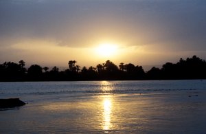 Nijl bij zonsondergang, Egypte