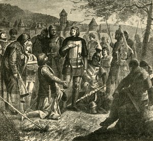 Rodolph van Habsburg ontvangt nieuws van zijn verkiezing tot soeverein van Duitsland 1273, 1890 door Unbekannt