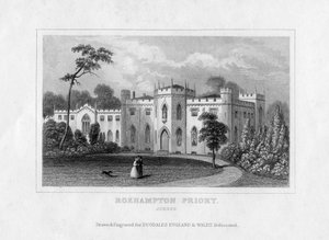 Roehampton Priory, Surrey, midden 19e eeuw door Unbekannt