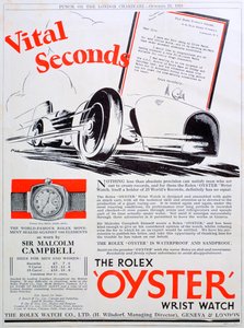 Rolex Oyster polshorloge advertentie, 1931 door Unbekannt