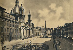 Rome - Circo Agonale - Kerk van St. Agnes - Fonteinen door Bernini, 1910
