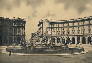 Rome - Esedra-plein en de Naiades-fontein, 1910 door Unbekannt