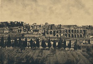 Roma - Grote overblijfselen van de onderbouw van het paleis van Septimius Severus