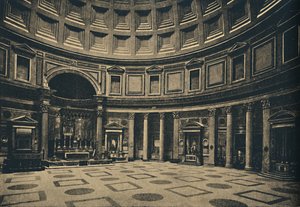 Rome - Interieur van het Pantheon, nu kerk van S. Maria ad Martyres