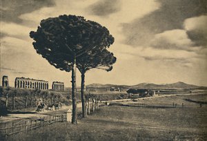Rome - Nieuwe Appiaanse Weg - Ruïnes van het Aquaduct van Claudius. De Alban Heuvels, 1910