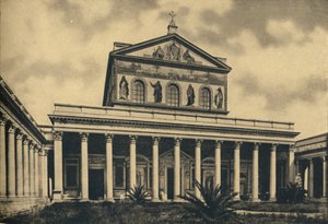 Rome - Hoofdfacade van de Basiliek van Sint-Paulus buiten de muren, 1910 door Unbekannt