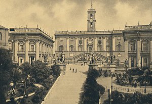 Rome - Het Capitool: in het midden het Paleis van de Senatoren nu Stadhuis door Unbekannt