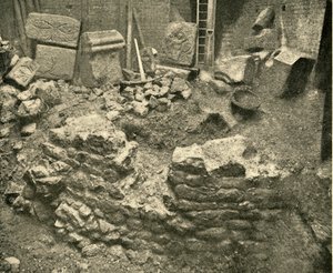 Romeinse overblijfselen gevonden in een bastion van de Londense muur, 1908 door Unbekannt