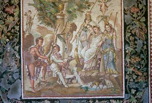 Romeins mozaïek van het oordeel van Paris