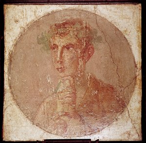Romeins portretschilderij van een jonge man, Pompeii, Italië