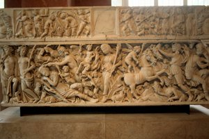 Romeinse sarcofaag met de legende van Selene en Endymion, 230-235 AD door Unbekannt