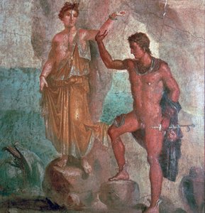 Romeinse muurschildering uit het Huis van de Dioscuri in Pompeii, 1e eeuw door Unbekannt