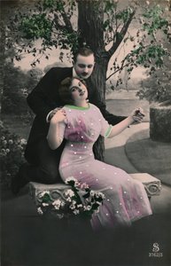 Romantische ansichtkaart, c1910 door Unbekannt