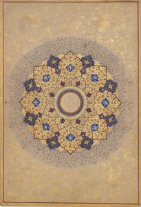 Roset met de namen en titels van Shah Jahan, Folio uit het Shah Jahan Album, ca. 1645 door Unbekannt