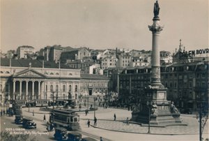 Rossio-plein, Lissabon, Portugal, 1936 door Unbekannt