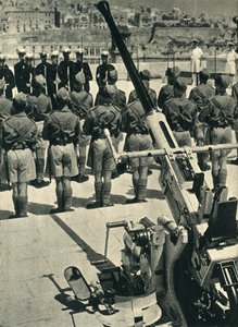 Royal Marines bij de parade ter viering van de succesvolle verdediging van Malta, Tweede Wereldoorlog, 1943-1944 door Unbekannt