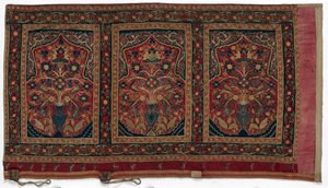 Koninklijke ronde tent gemaakt voor Muhammad Shah wandpaneel met drie panelen A, 1834-1848 door Unbekannt