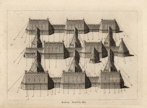 Koninklijke tenten opgezet voor de ontmoeting van koning Hendrik VIII en koning Frans I van Frankrijk nabij Ardres 1520 door Unbekannt