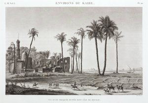 Verwoeste moskee op het eiland Roudah, nabij Caïro, Egypte, c.1798 door Unbekannt