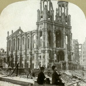 Ruïnes van de Joodse Synagoge op Sutter St., overleefde de grote aardbevingen van 1865 en 1868, 1906 door Unbekannt