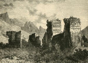 Ruïnes van de oude stadsmuren, Antiochië, 1890