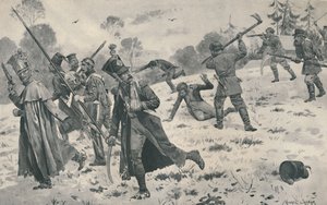 Russische Boeren die Franse Achterblijvers Aanvallen, 1812, 1896