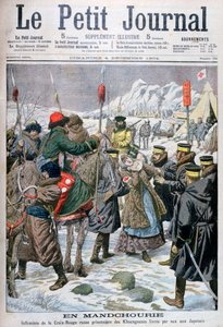 Russische verpleegster gevangen genomen door de Manchus wordt overgedragen aan de Japanners, Mantsjoerije, 1904