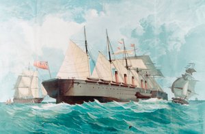 SS Great Eastern, IK Brunels grote stoomschip, 1858 door Unbekannt