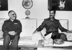 Saddam Hoessein en Koning Hoessein van Jordanië, Irak, 1987