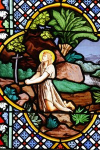 Kathedraal van Saint-Corentin, Quimper glas-in-lood: Johannes de Doper in de woestijn, Quimper, Frankrijk