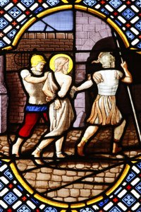 Saint-Corentin kathedraal, Quimper Glas-in-lood: Sint Johannes de Doper gearresteerd, Quimper, Frankrijk door Unbekannt