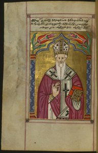 Sint Gregorius de Verlichter Uit: Hymnaal manuscript, Constantinopel door Unbekannt