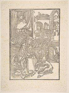 Sint Hiëronymus haalt een doorn uit de poot van de leeuw, Lyon, 1508 kopie