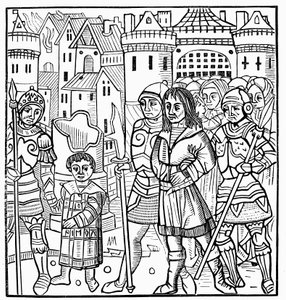Saint Louis en zijn broers gevangen genomen tijdens de Zevende Kruistocht, 1250 door Unbekannt