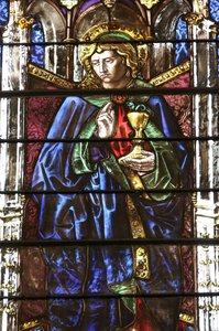 Sint-Pieterskathedraal. Glas-in-loodraam. Sint-Jan. Genève. Zwitserland door Unbekannt
