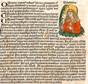 Sint Valentijn uit de Neurenberg Kroniek, 1493 door Unbekannt