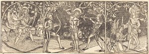 Heiligen Christoffel, Sebastiaan en Rochus door Unbekannt