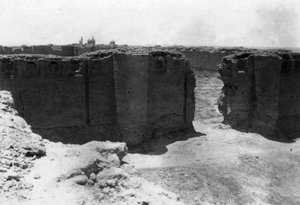 Stad Samarra vanaf de Malwiya-toren, Mesopotamië, 1918 door Unbekannt