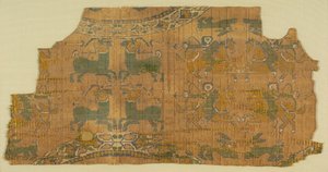 Samietfragment met jagers, 800s door Unbekannt