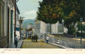 Santiago de Cuba - Calle de Santo Tomas, c1910 door Unbekannt