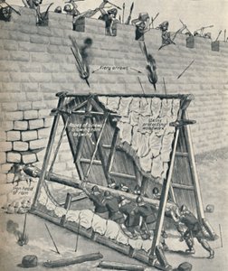 Saksen slaan een stadsmuur neer, ca. 1934 door Unbekannt