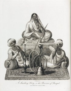 Scène van roken in de provincie Bengalen (India) door Unbekannt